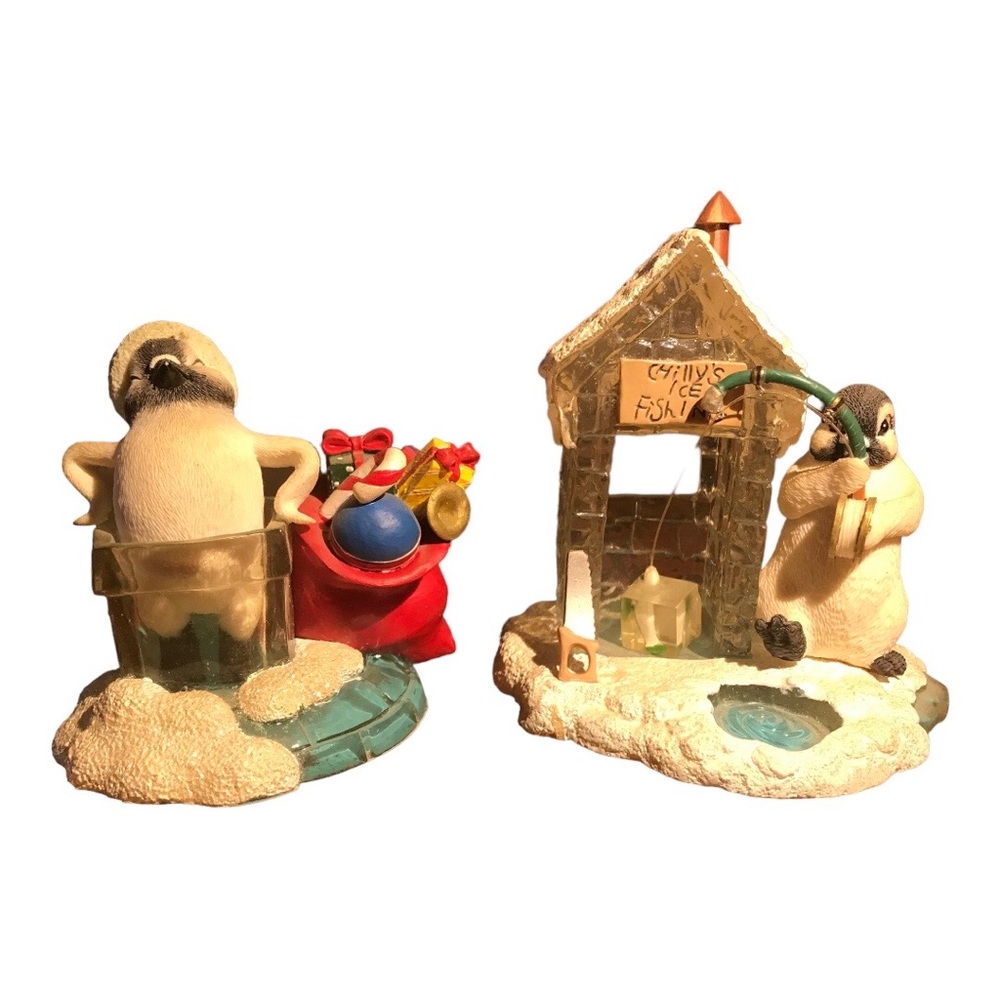 2 Hamilton Collection Polar Playmates. Stuck on Christmas & Chilly’s Fish Camp.